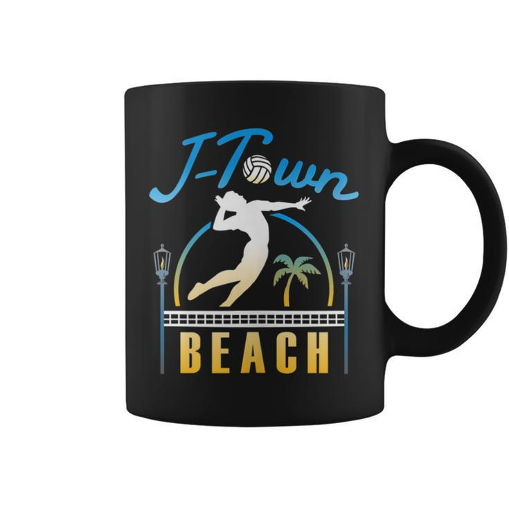 Sand Volleyball Sunset In J-Town Coffee Mug