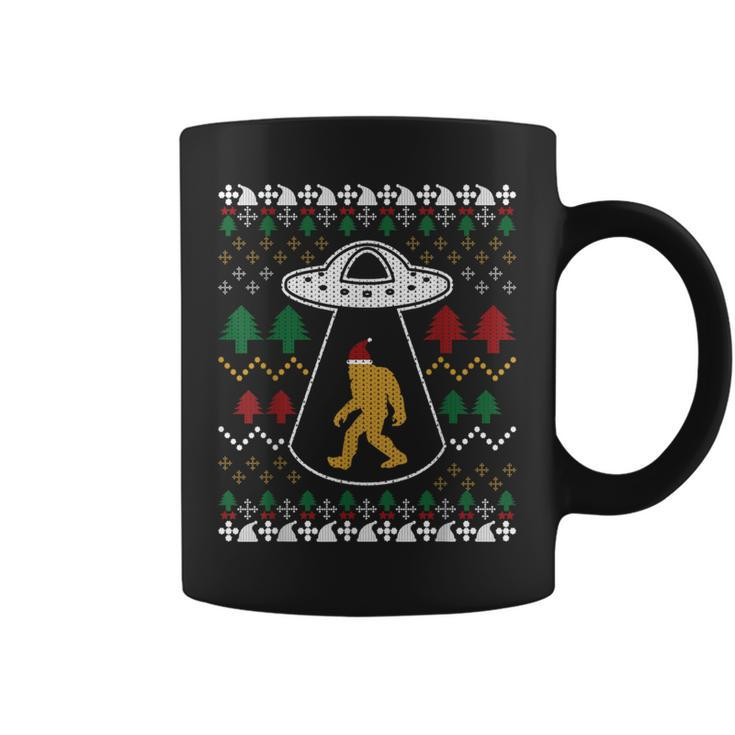 Santa Claus Bigfoot Ufo Sasquatch Ugly Christmas Sweater Coffee Mug