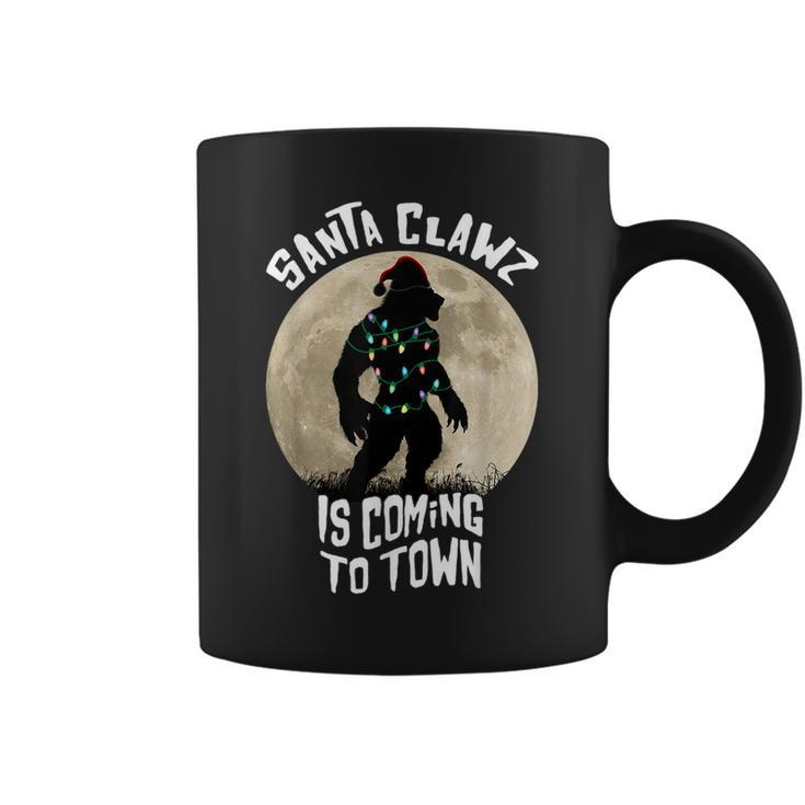 Santa Clawz Is Coming To Town Werewolf Christmas Lights Christmas Coffee Mug