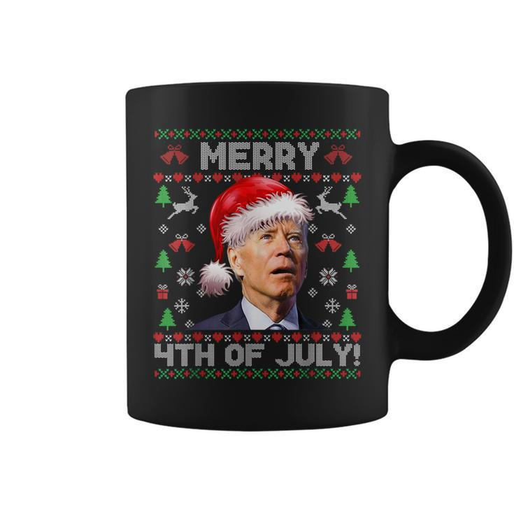 Santa Joe Biden Merry 4Th Of July Ugly Christmas Sweater Coffee Mug