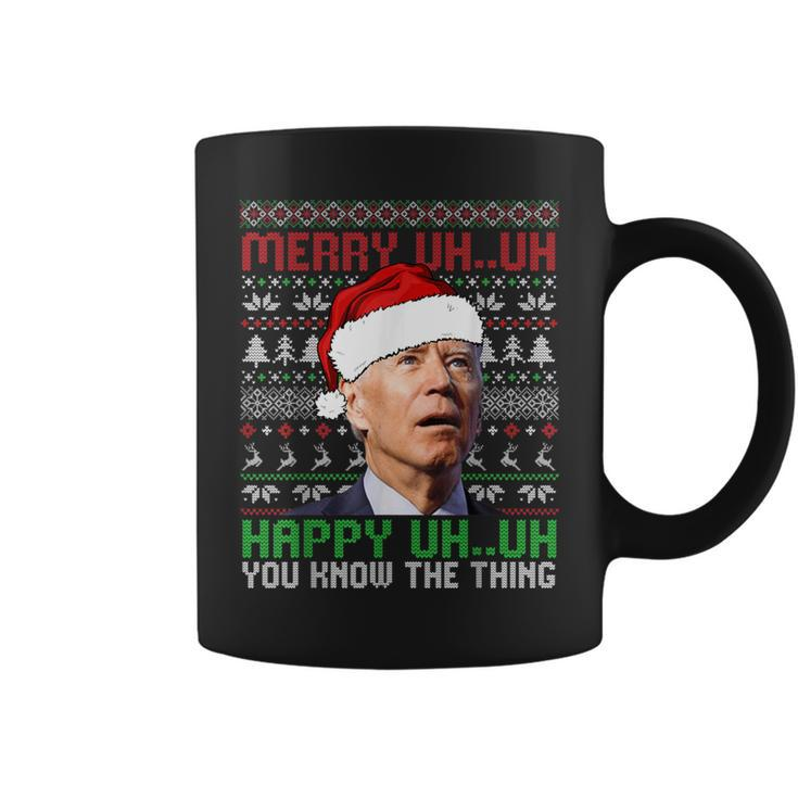Santa Joe Biden Merry Uh Uh Christmas Ugly Sweater Coffee Mug