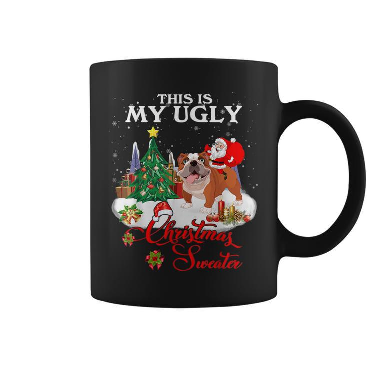 Santa Riding Bulldog This Is My Ugly Christmas Sweater Coffee Mug