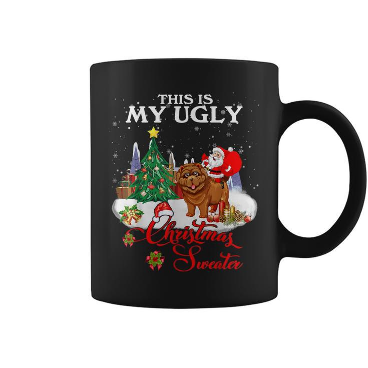 Santa Riding Chow Chow This Is My Ugly Christmas Sweater Coffee Mug
