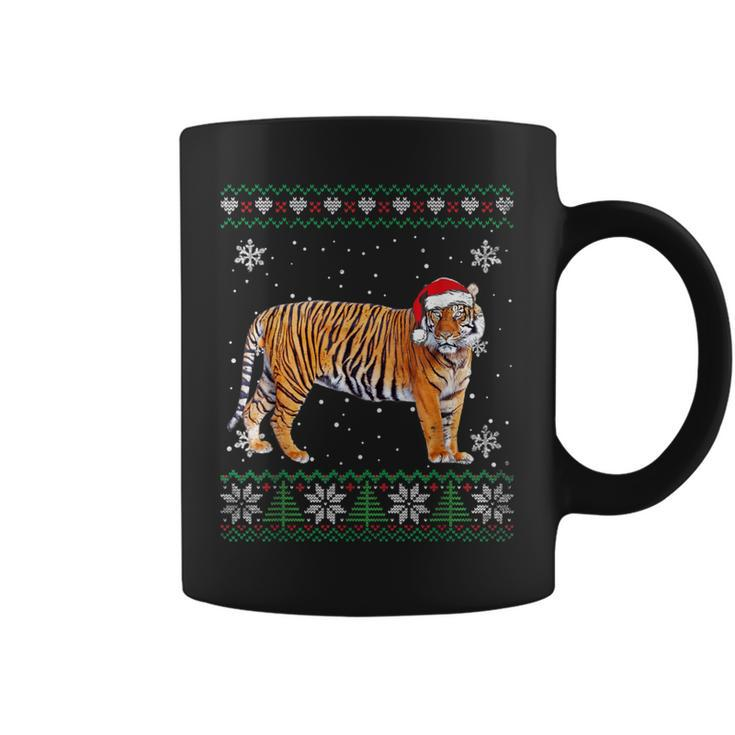 Santa Tiger Ugly Sweater Animals Christmas Pajama Coffee Mug