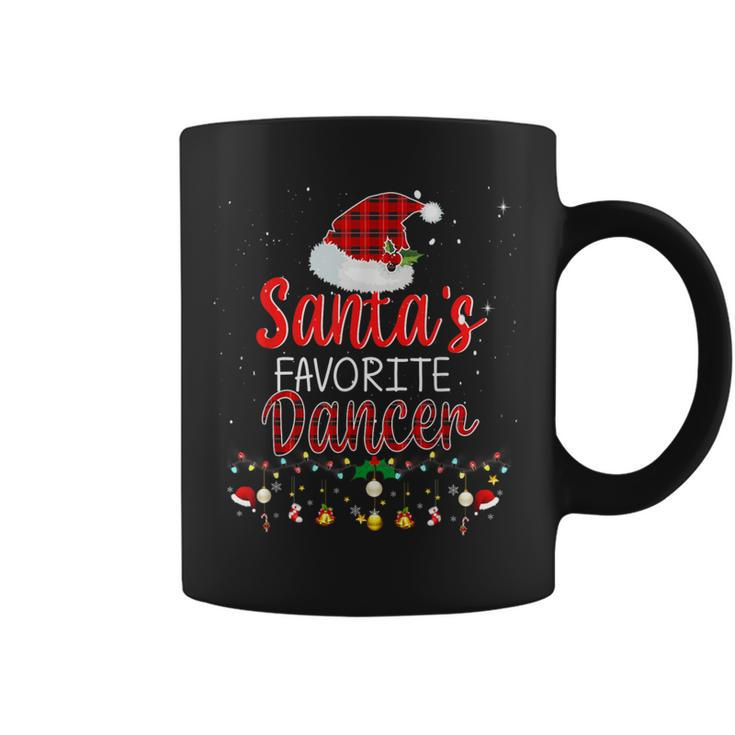 Santa's Favorite Dancer Plaid Holiday Family Matching Coffee Mug