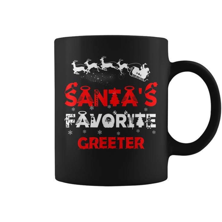 Santas Favorite Greeter Funny Job Xmas Gifts  Coffee Mug