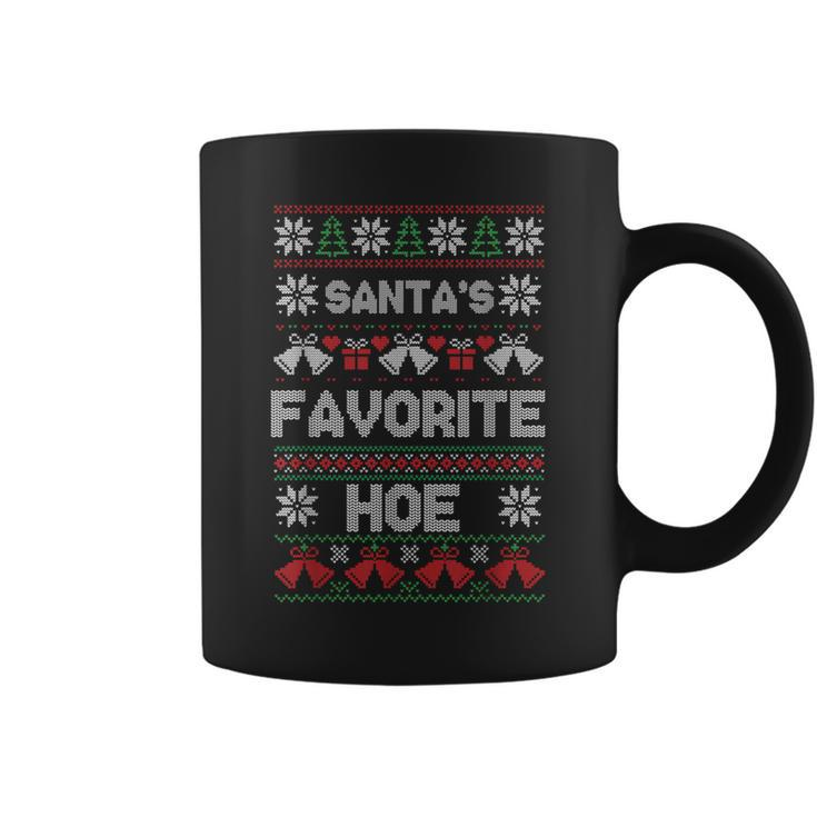 Santa's Favorite Hoe Ugly Christmas Sweater Coffee Mug