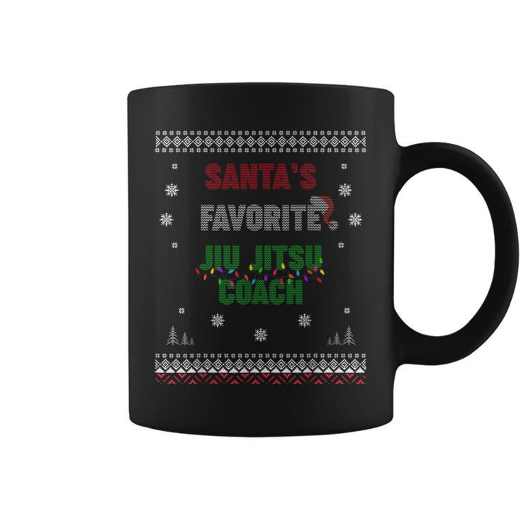 Santa's Favorite Jiu Jitsu Coach Ugly Sweater Christmas Coffee Mug
