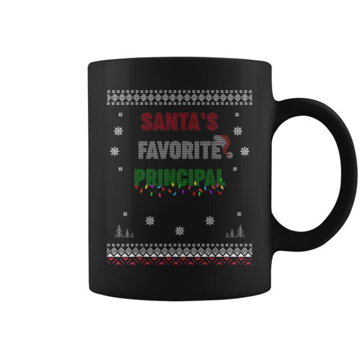 Santa's Favorite Principal Ugly Sweater Christmas Coffee Mug