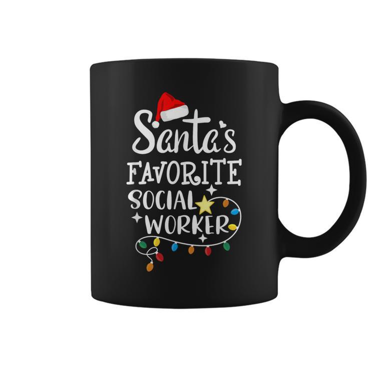 Santa's Favorite Social Worker Christmas School Social Work Coffee Mug