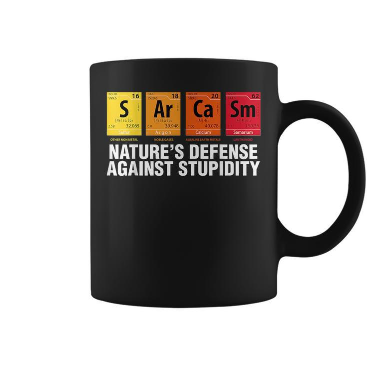 Sarcasm Natures Defense Against Stupidity Elements Blocks  Coffee Mug