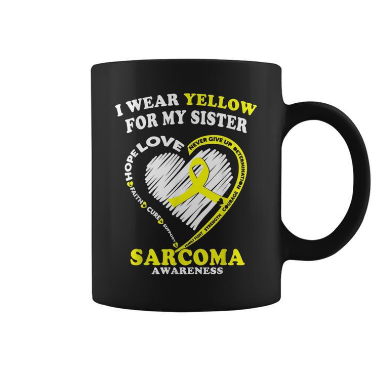 Sarcoma Awareness T  - I Wear Yellow For My Sister Gifts For Sister Funny Gifts Coffee Mug