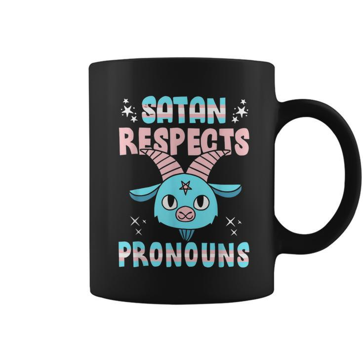 Satan Respects Pronouns Transgender Lgbtq Pride Trans  Coffee Mug