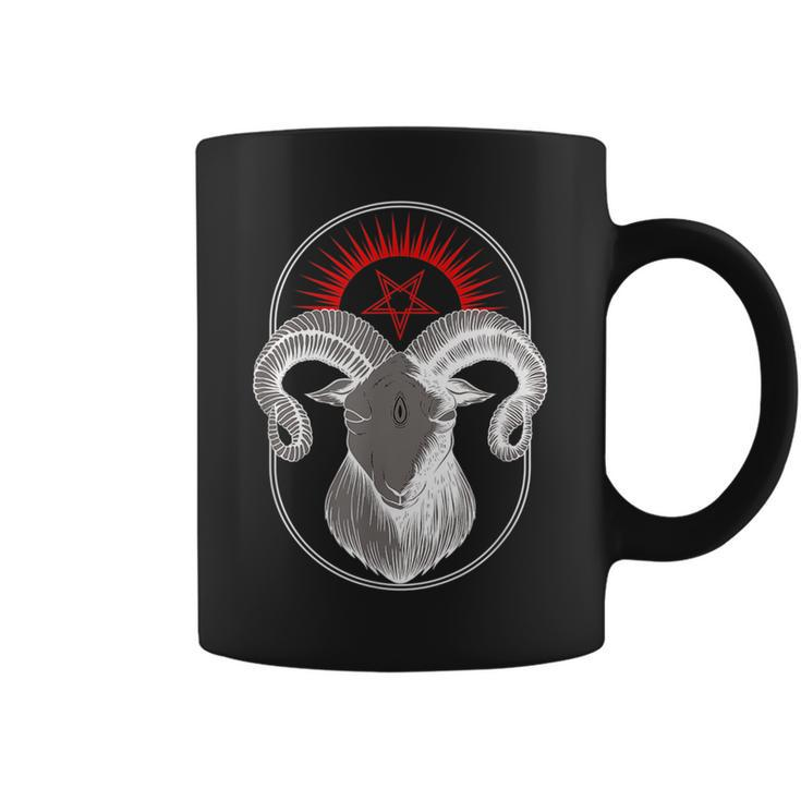 Scary Creepy Devil Goat Baphomet  For Halloween  Coffee Mug