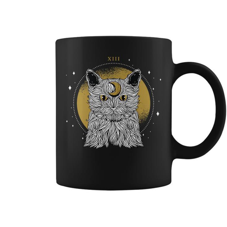Scary Creepy Hairy Kitty Moon Astrology   Coffee Mug