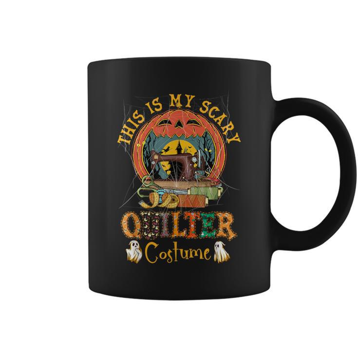 This Is My Scary Quilter Costume Pumpkin Halloween Quilting Coffee Mug
