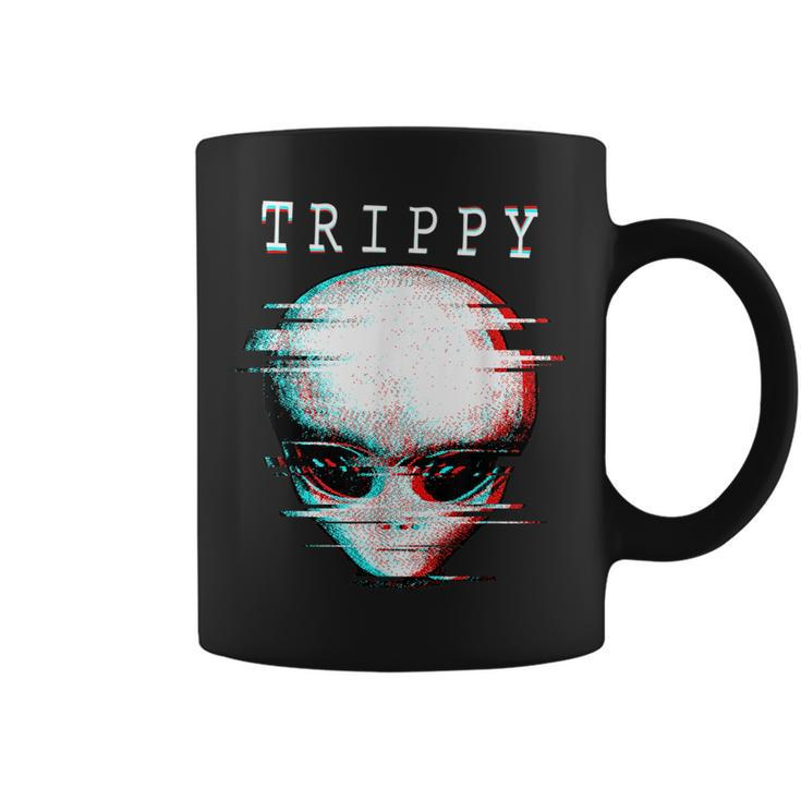 Scary Trippy Alien  - Alien Face - Alien Head Coffee Mug