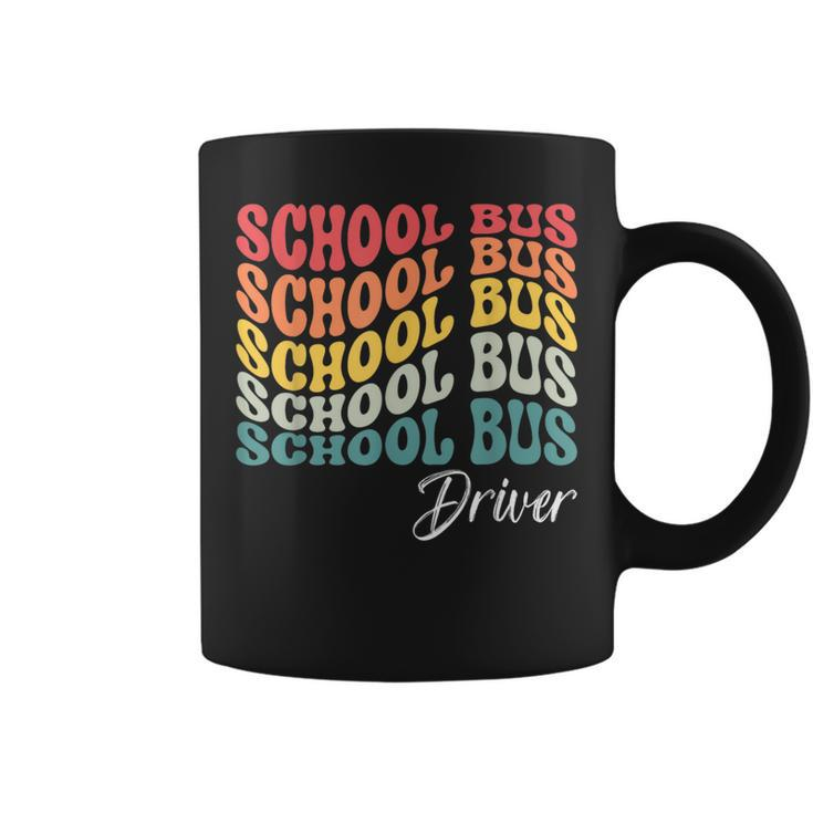 School Bus Driver  Groovy Retro Funny Back To School Driver Funny Gifts Coffee Mug
