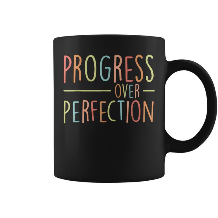 Back To School Progress Over Perfection Retro Teacher Coffee Mug