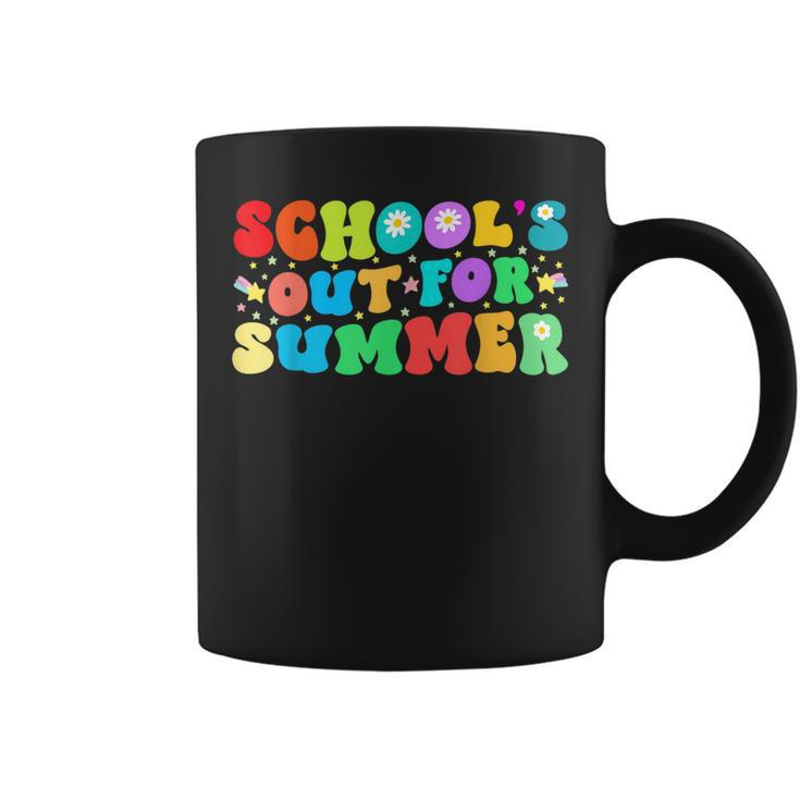 Schools Out For Summer Retro Groovy Kids Graduation Teacher  Coffee Mug