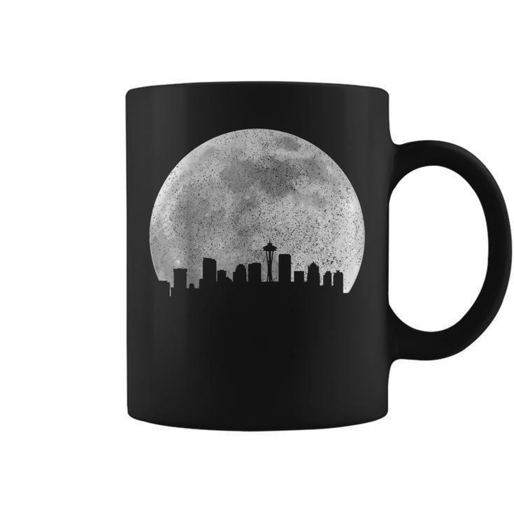 Seattle Washington Skyline Moon Pride Vintage Seattle  Coffee Mug