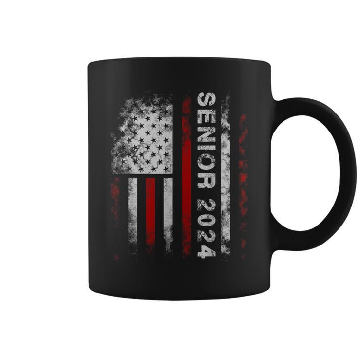 Senior 2024 American Flag  Usa Graduation Class Of 2024  Coffee Mug