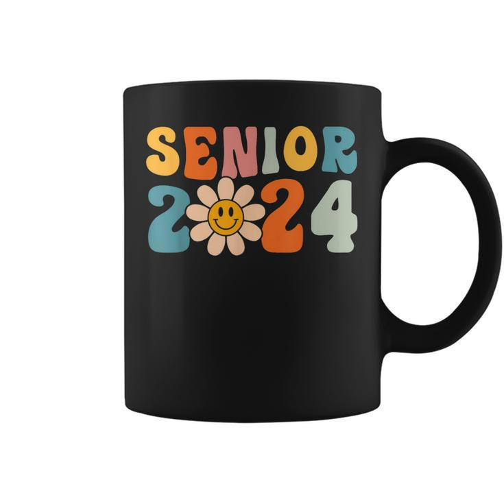 Senior 2024 Groovy Retro Happy Last Day Of School Graduation Coffee Mug