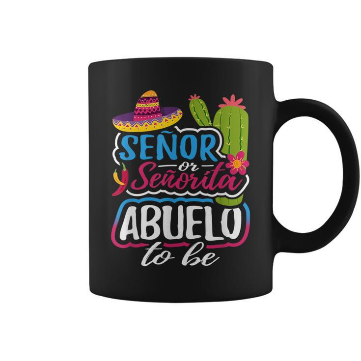 Senor Or Senorita Abuelo To Be Grandpa Gender Reveal Gift  Coffee Mug