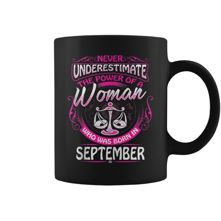 September Libra Woman Zodiac Birthday Never Underestimate Coffee Mug