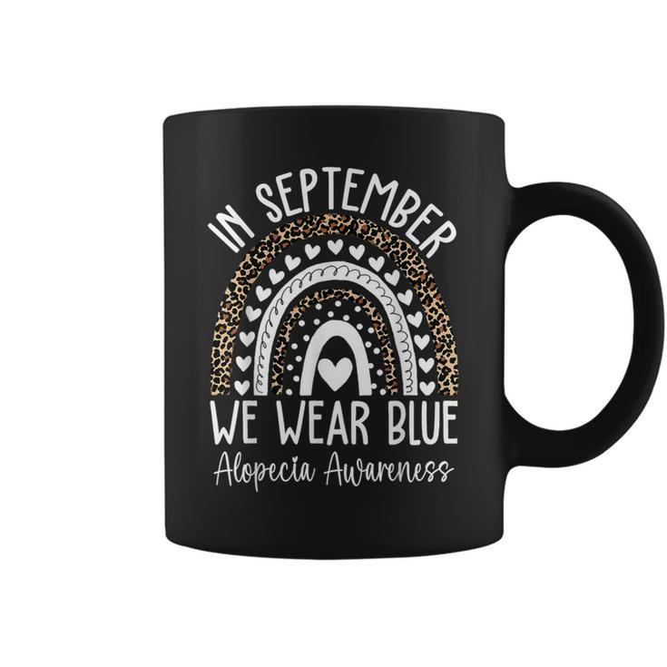 In September We Wear Blue Alopecia Areata Awareness Month Coffee Mug