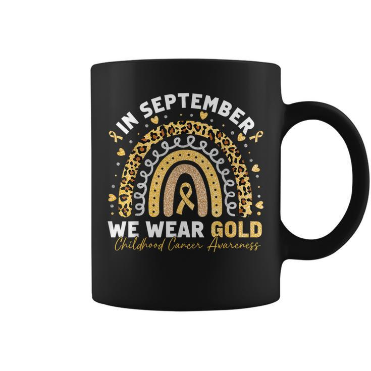 In September We Wear Gold Childhood Cancer Awareness Rainbow Coffee Mug