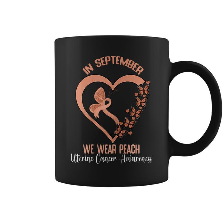 In September We Wear Peach Ribbon Uterine Cancer Awareness Coffee Mug