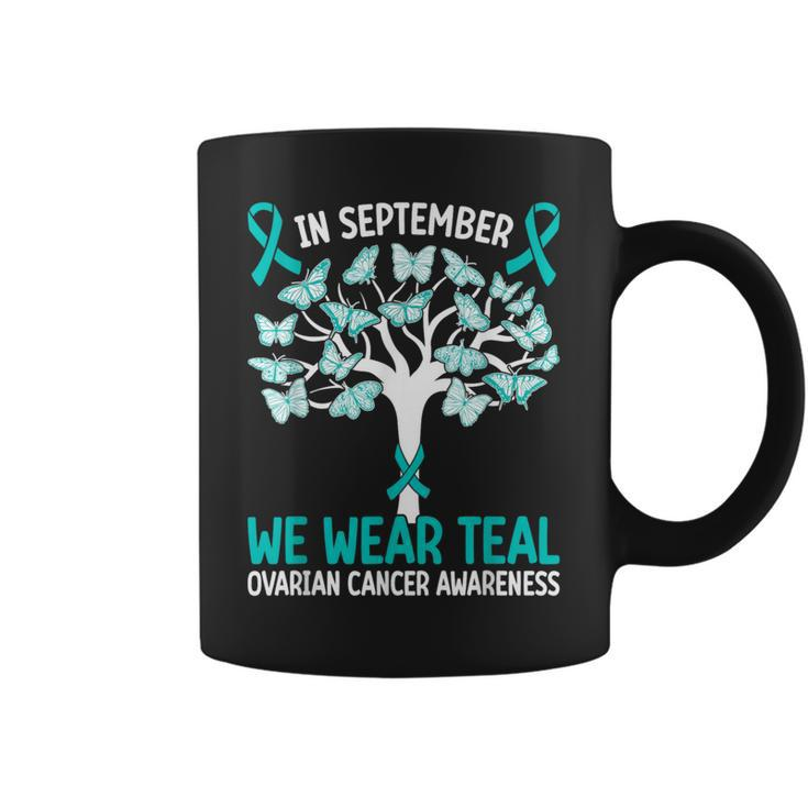 In September We Wear Teal Ovarian Cancer Awareness Coffee Mug