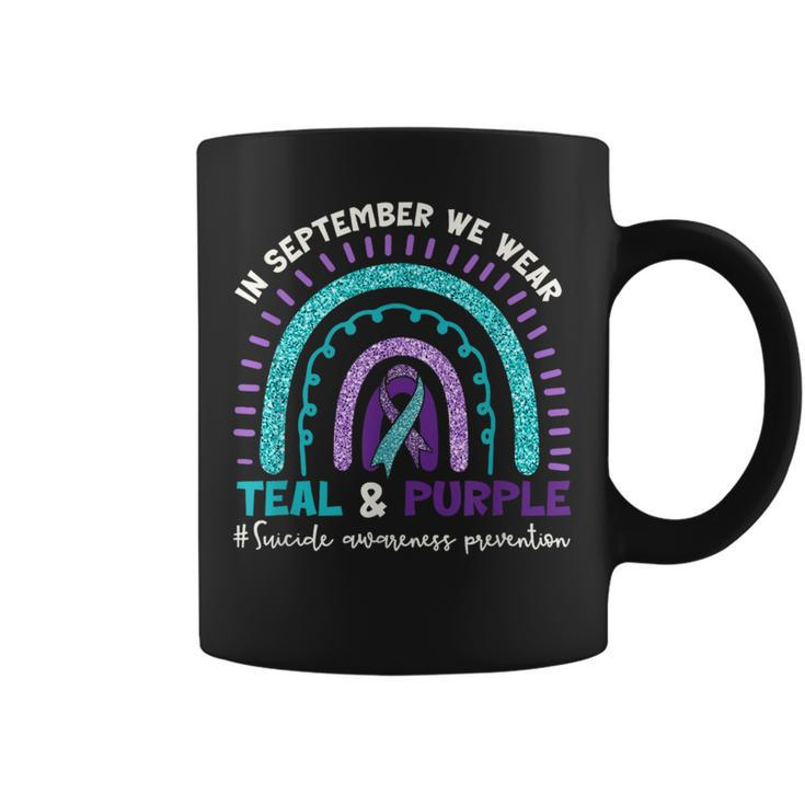 In September Wear Teal Purple Rainbow Suicide Prevention Coffee Mug