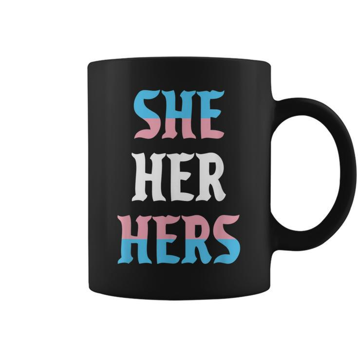 She Her Hers Pronouns Lgbtqia Transgender Trans Pride Flag Coffee Mug