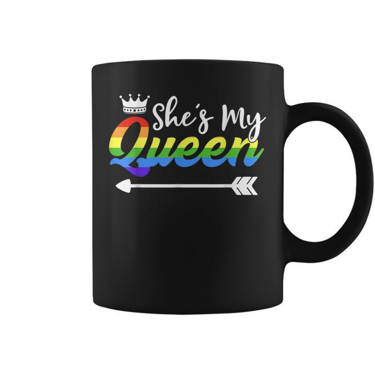 Shes My Queen Gay Girlfriend Outfit Matching Lesbian Couple  Coffee Mug