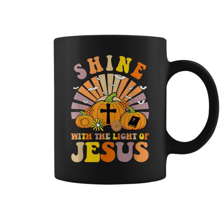 Shine With The Light Of Jesus Christian Lover Halloween Fall Coffee Mug