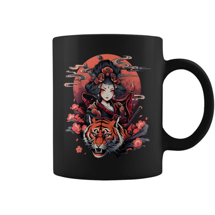 Showcase Your Love For Japanese Culture Geisha And Tiger  Coffee Mug