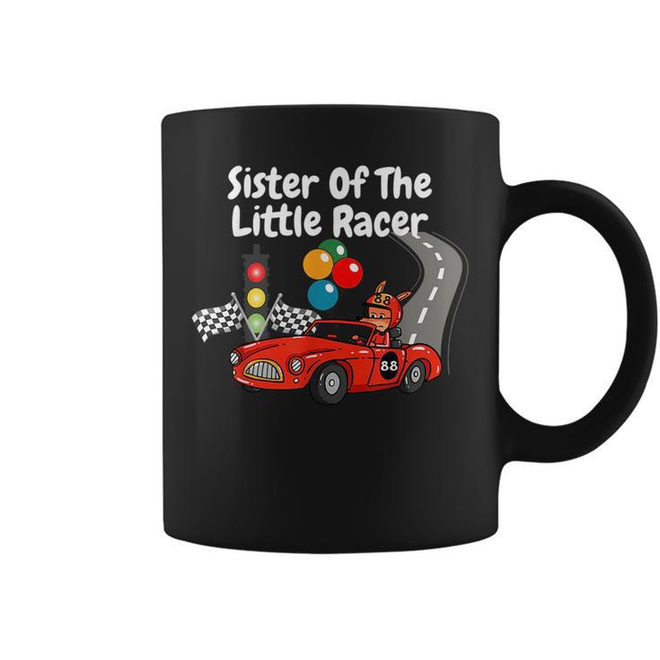 Sister Of The Little Racer Birthday Boy Girl Race Car Driver Gifts For Sister Funny Gifts Coffee Mug