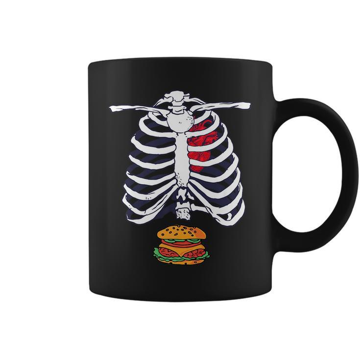 Skeleton Burger Halloween Foodie Scary Food Lover Hamburger   Coffee Mug