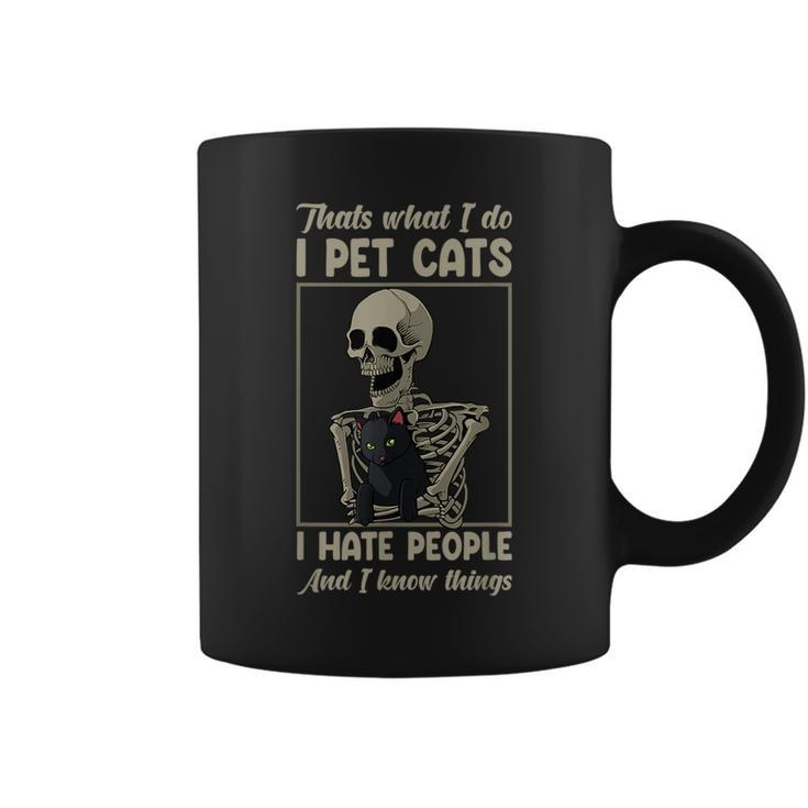 Skeleton Cat Kitten Lover Grumpy Skull Kitty Pet Owner  Coffee Mug