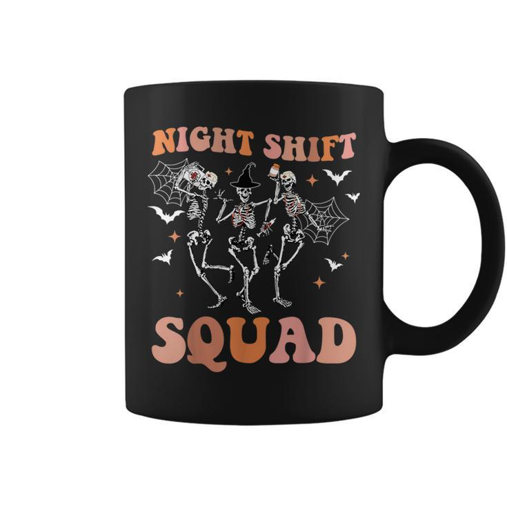 Skeleton Dancing Nurse Night Squad Shift Halloween Coffee Mug
