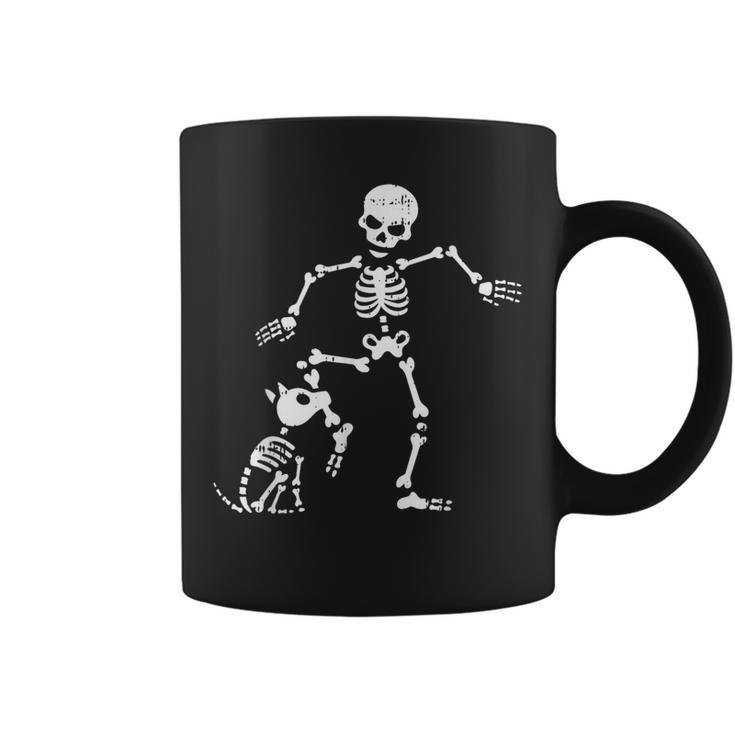 Skeleton And Dog Halloween Costume Skull Coffee Mug