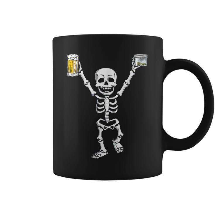 Skeleton Drinking Beer Halloween Party Coffee Mug