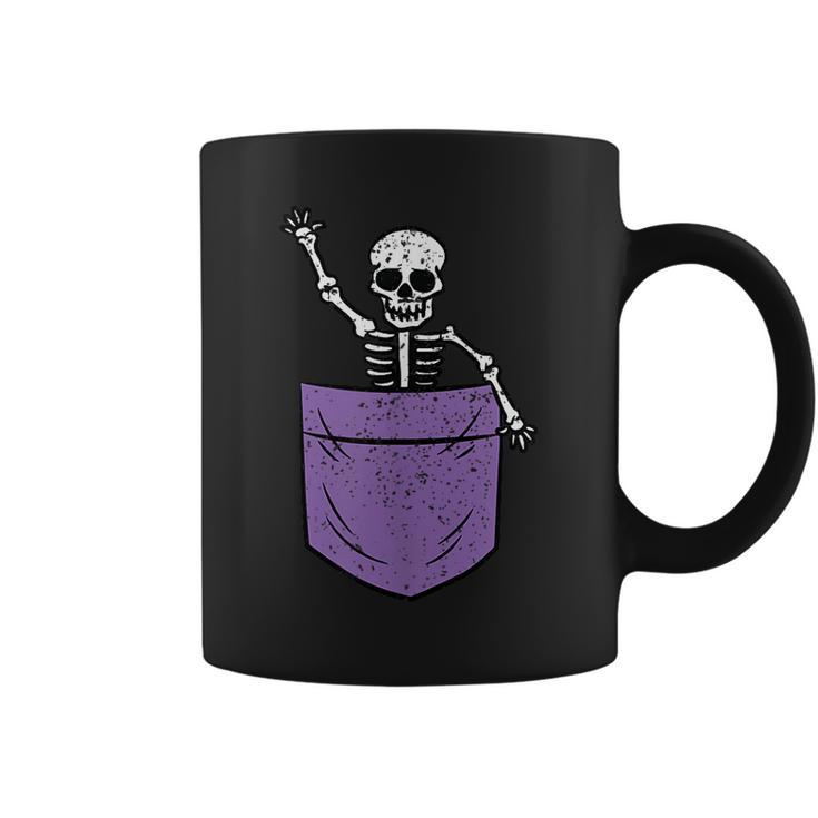 Skeleton Pocket Halloween Costume Skull Character Coffee Mug