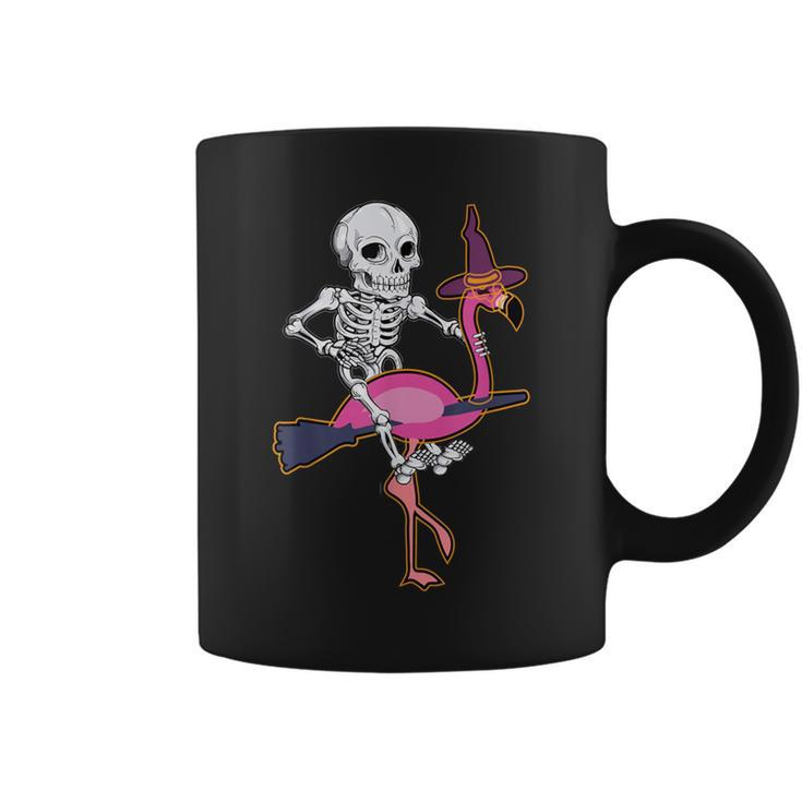 Skeleton Riding Flamingo Halloween Pumpkin Boys Coffee Mug
