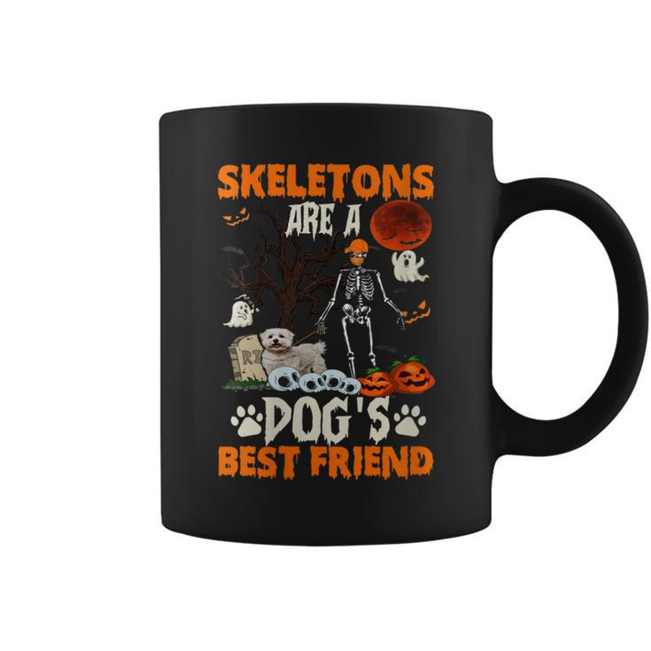 Skeletons Bichon Frise Is Friends Funny Halloween Costume  Coffee Mug