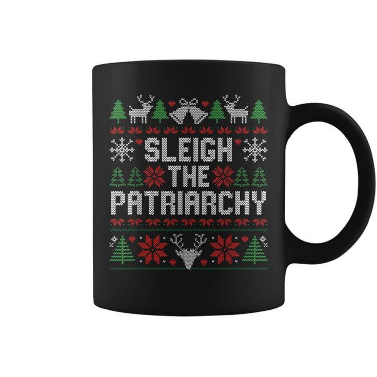 Sleigh The Patriarchy Ugly Christmas Sweater Feminist Xmas Coffee Mug