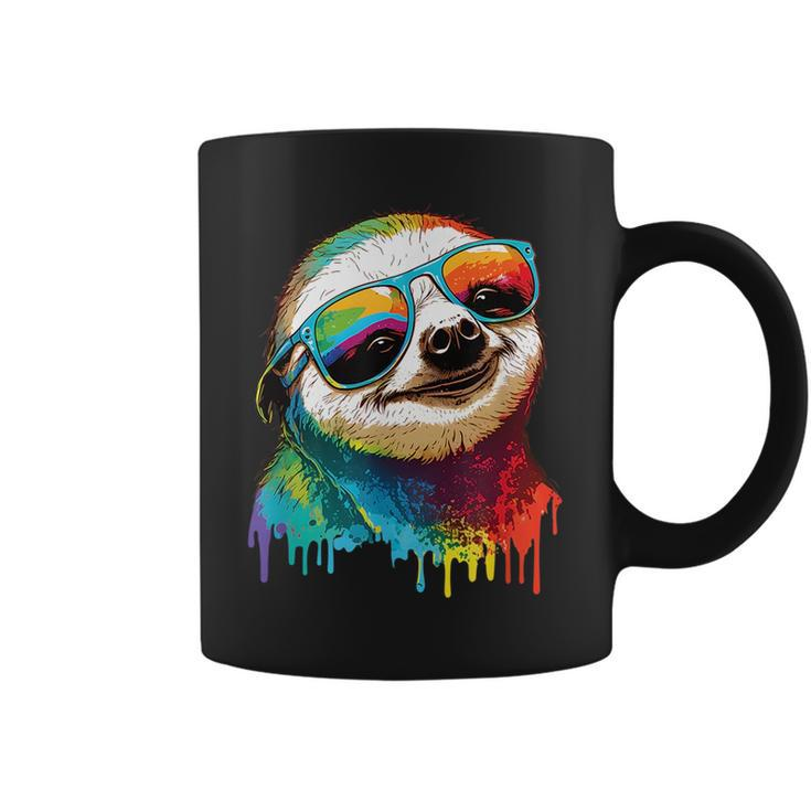 Sloth Colorful Sloth Outfit Sloth Lover  Coffee Mug