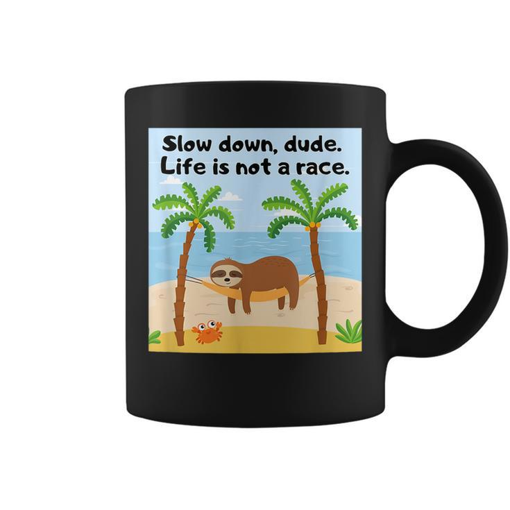 Sloths And Crabs Relaxation At Beach Hammock Coffee Mug